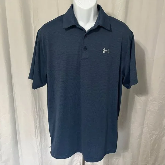 Under Armour Men's lot of 4 multicolored detailed HeatGear golf polo shirts L - Picture 4 of 10